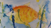 Fisch mit Aquarellfarben
